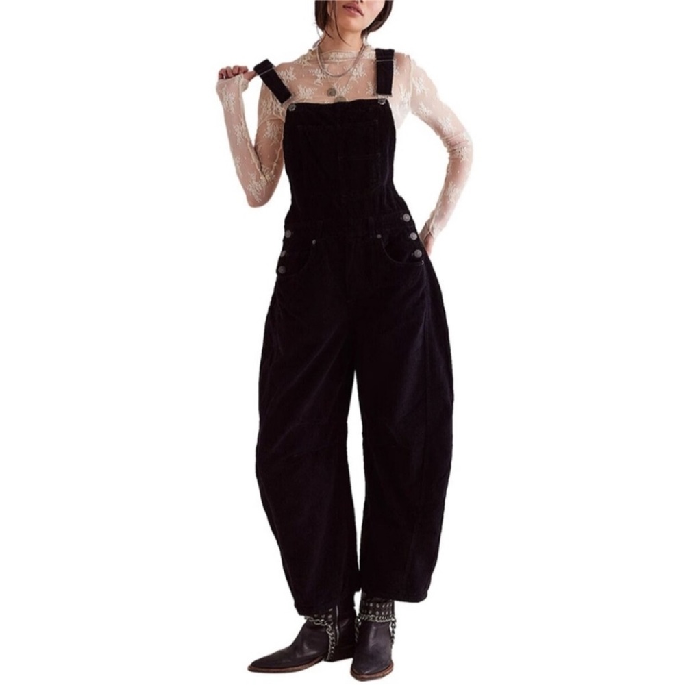 Free People Good Luck Barrel Overalls